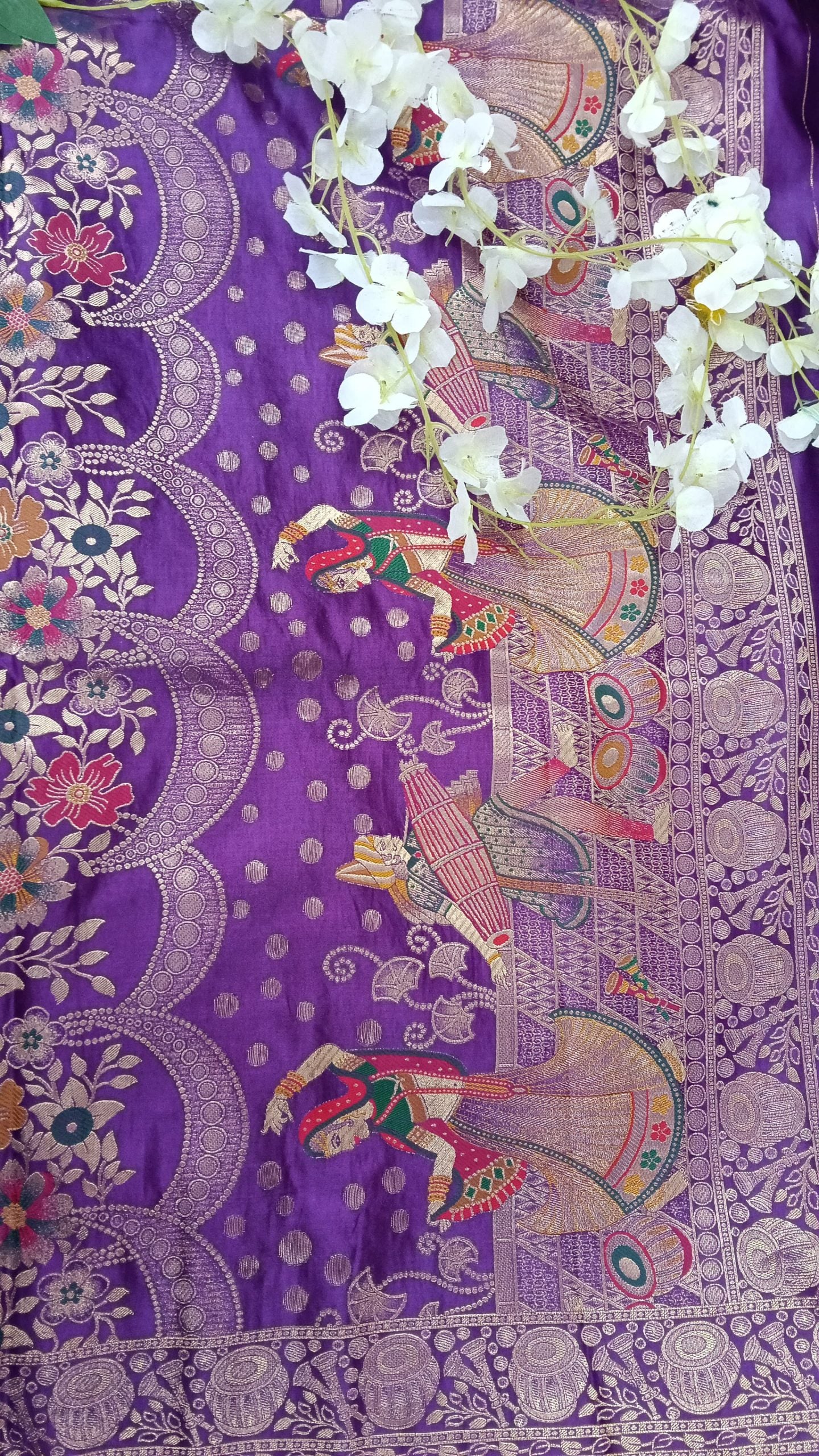 Banarasi Pure Khadi Georgette Saree with marriage theme - BBS116A