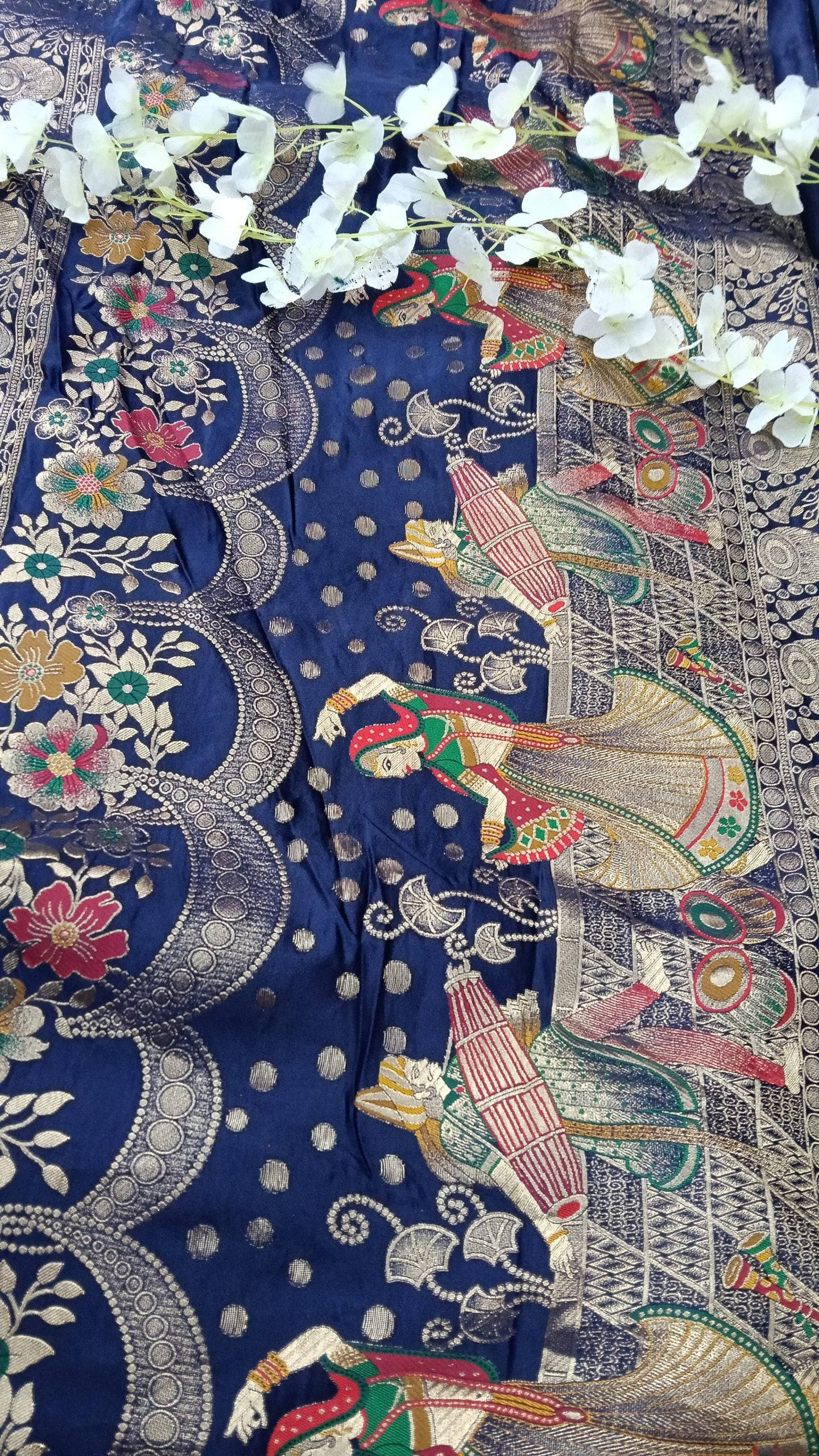 Banarasi Pure Khadi Georgette Saree with marriage theme - BBS116B