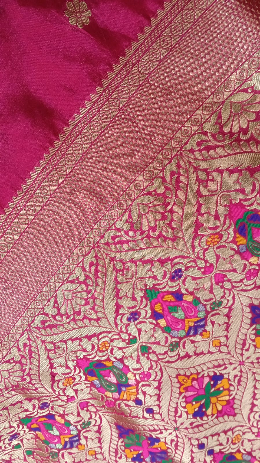 Banarasi Dola silk saree with Double Border - BBS117A