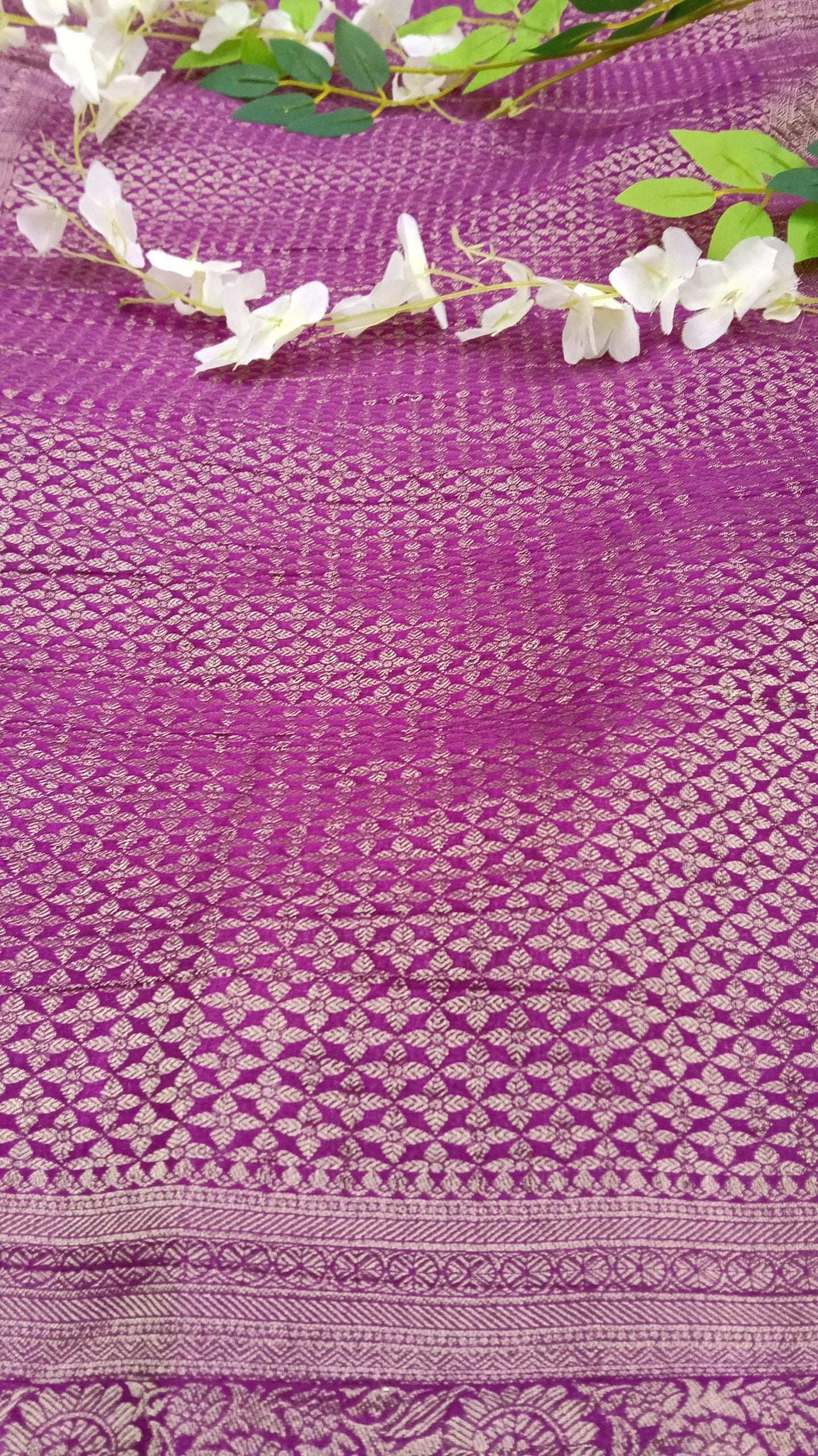 Banarasi Malai Crush Georgette with jaali design with kanchi Border - BBS121A