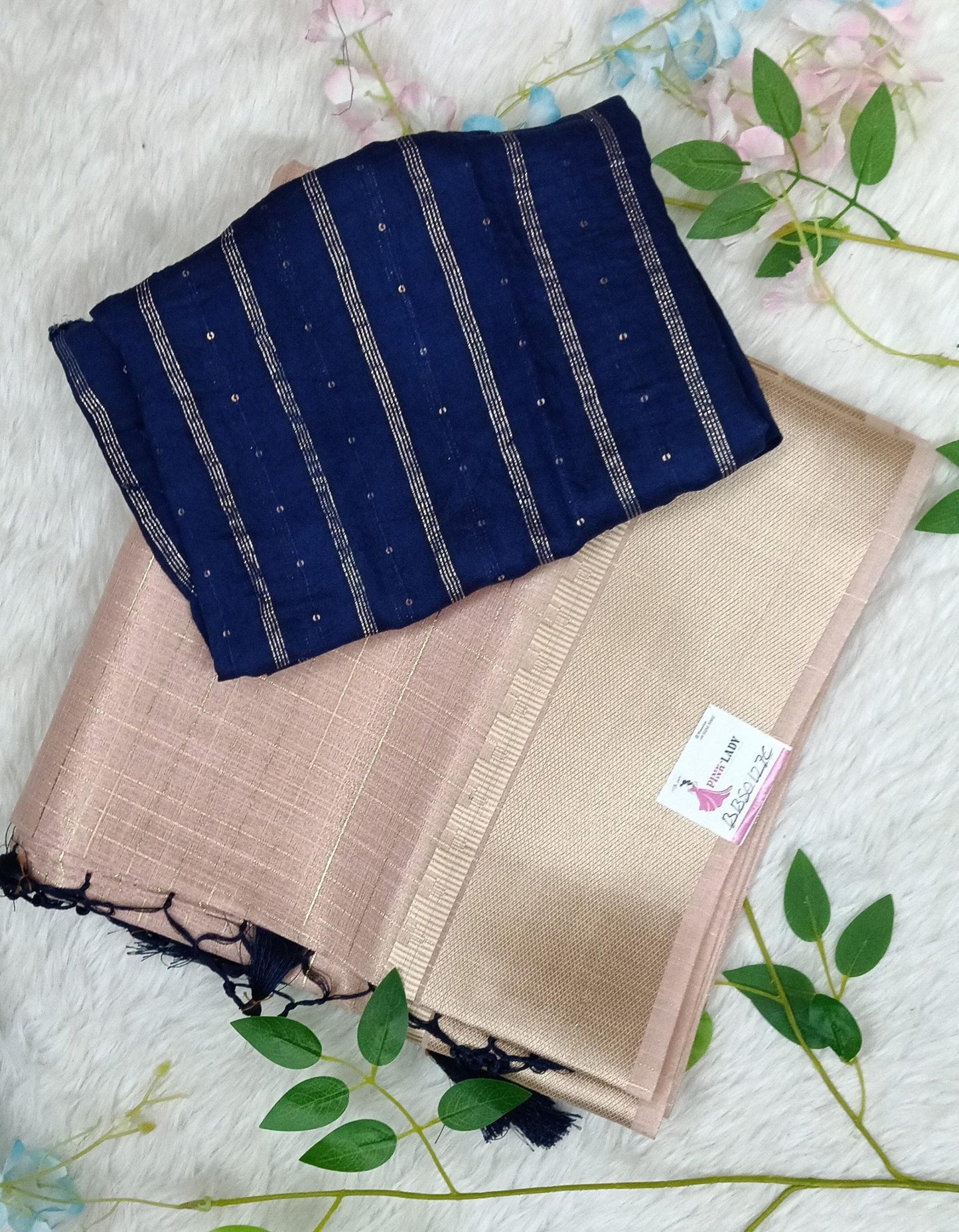 Soft Chanderi pattu saree with Zeri Lines - BBS127C