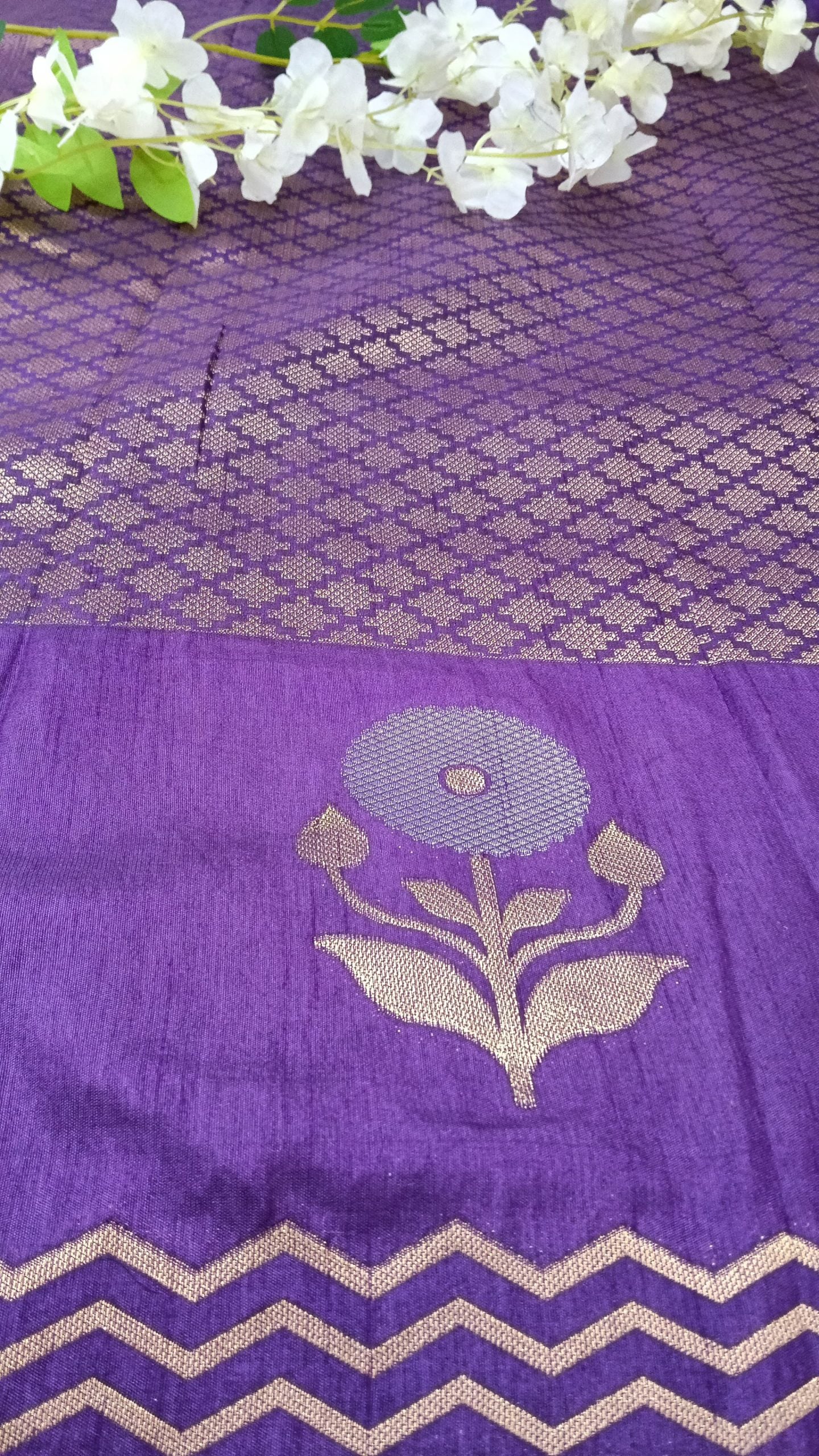 Banarasi Silk Saree with Weaving - BBS129C