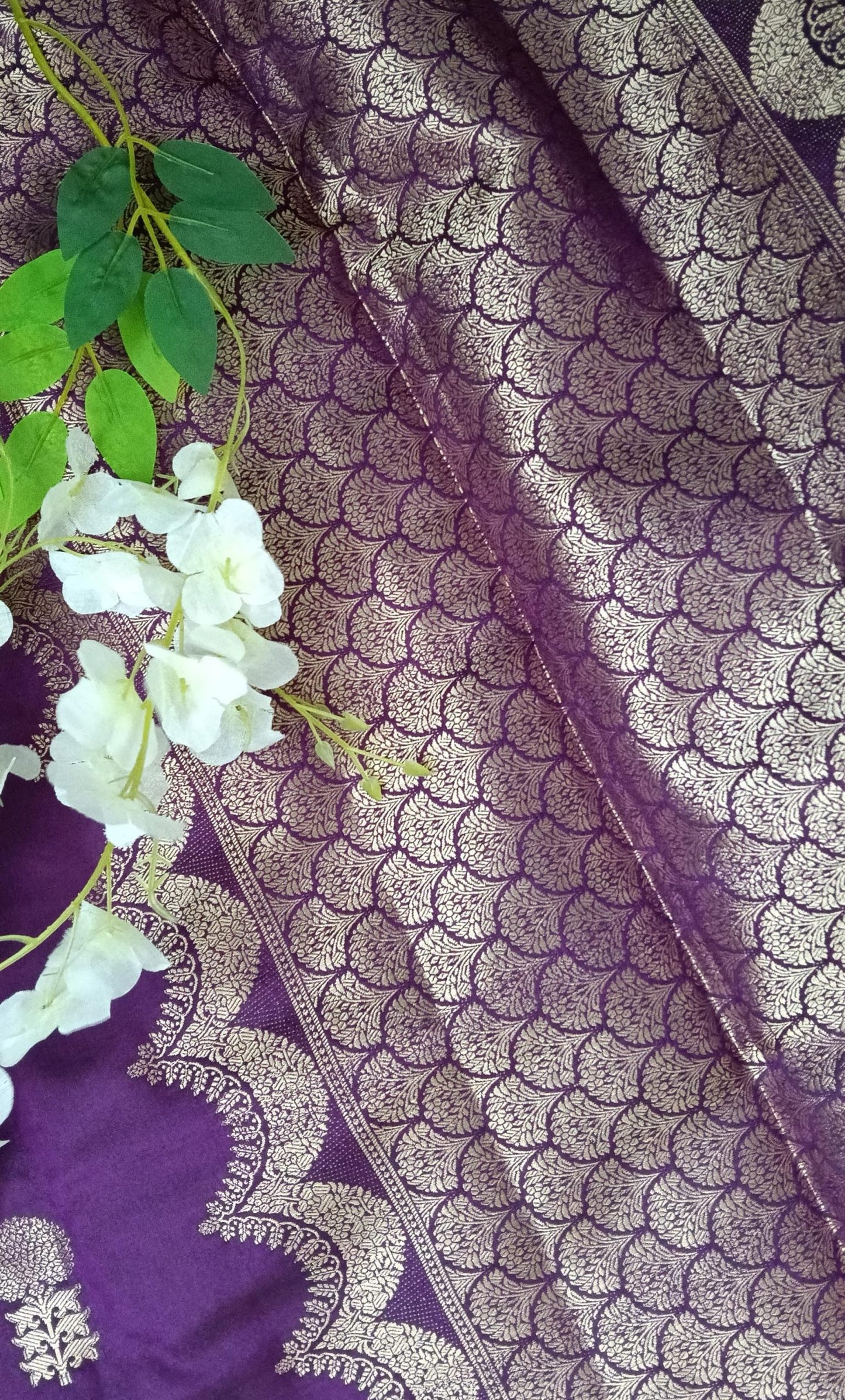 Raw Mango saree with Weaving Butas - BBS135C