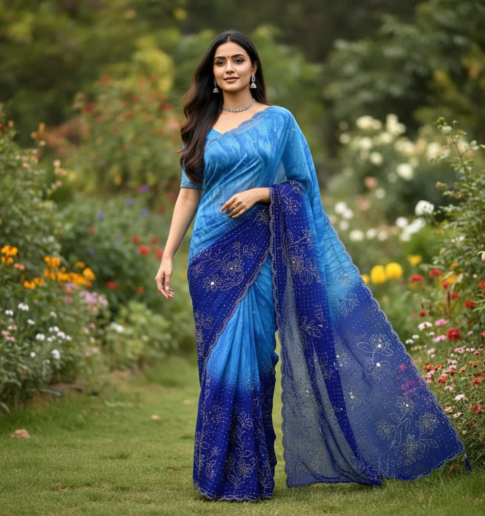 Sugar Beads Premium Georgette Sarees