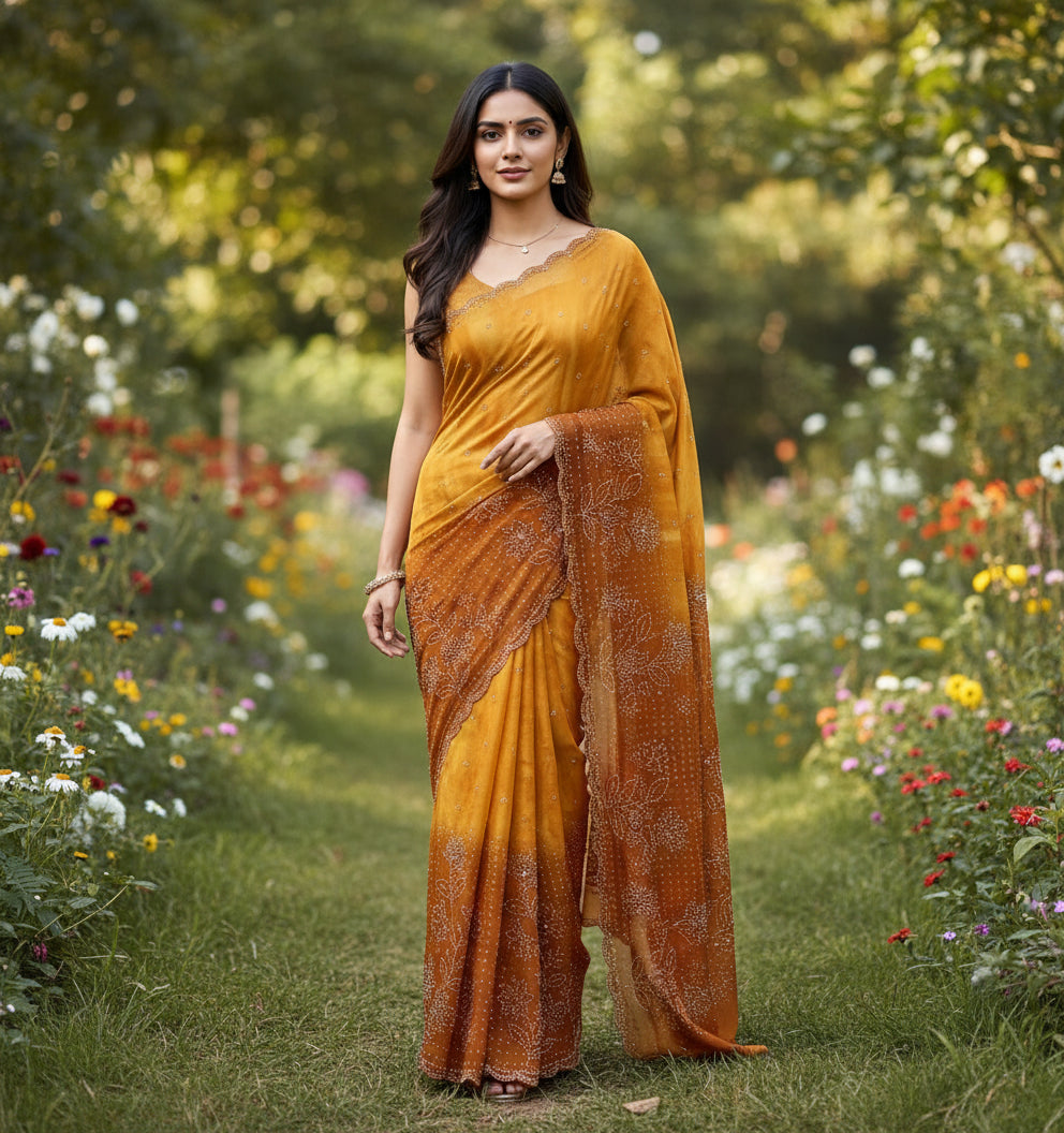 Sugar Beads Premium Georgette Sarees