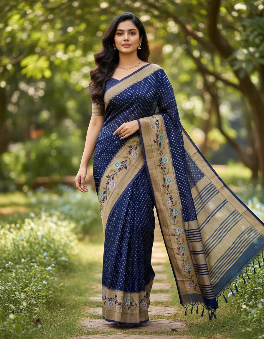 Banarasi chiffon Georgette saree with meenaakari border - BBS083