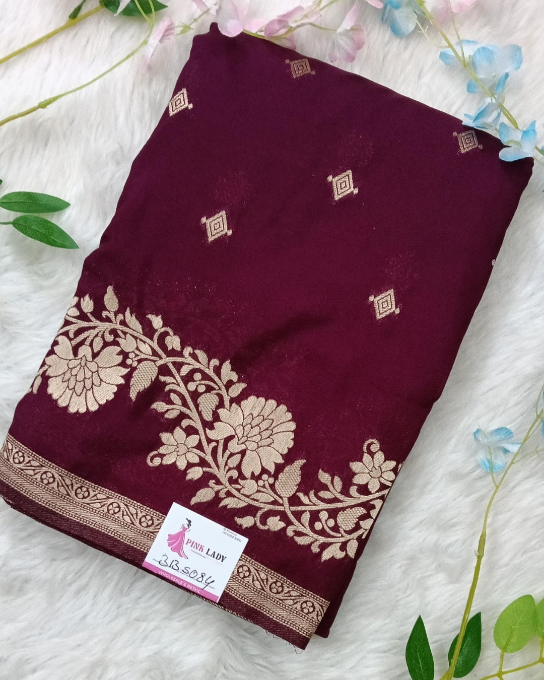 Banarasi Chiffon Saree with Weaving - BBS084