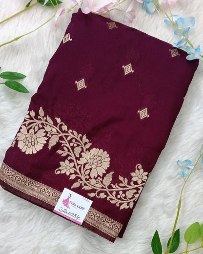 Banarasi Chiffon Saree with Weaving - BBS084