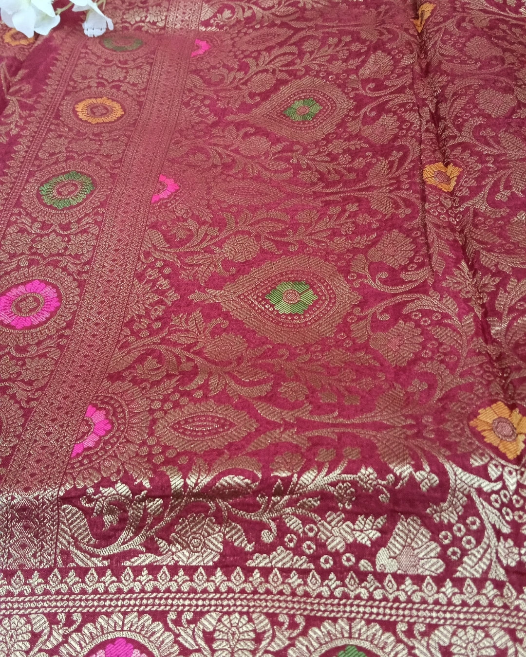 Banarasi Khadi Georgette Saree with Jaali Design - BBS085