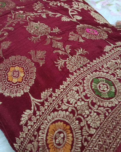 Banarasi Khadi Georgette Saree with Jaali Design - BBS085