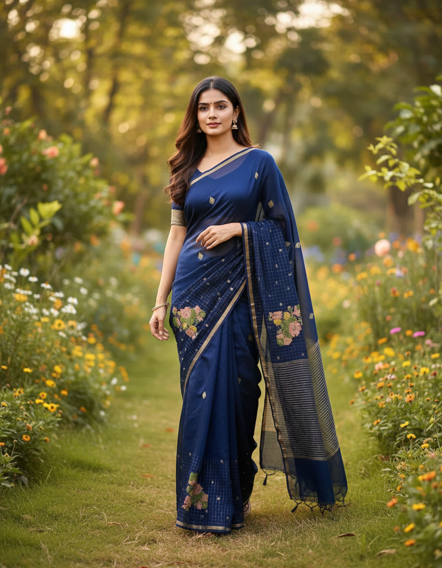 Banarasi Mashroo saree  with small buta - BBS092