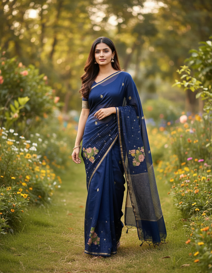Banarasi Mashroo saree  with small buta - BBS092
