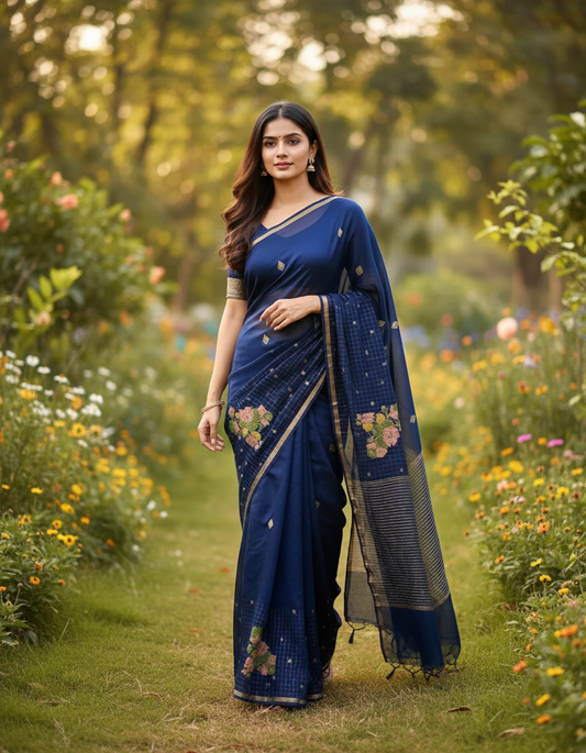Banarasi Mashroo saree  with small buta - BBS092
