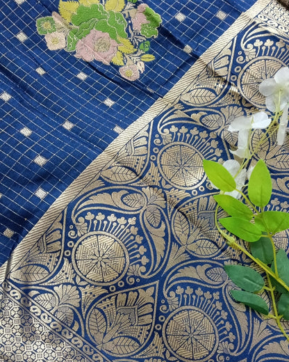 Banarasi Mashroo saree  with small buta - BBS092