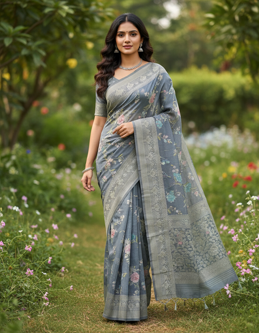 Banarasi Crape Silk saree with Jalli Design - BBS100