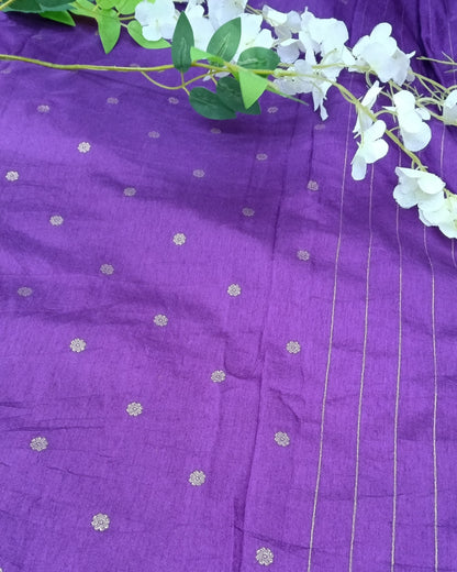 Banarasi Mashroo Saree with Weaving border and buta - BBS101