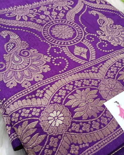Banarasi Mashroo Saree with Weaving border and buta - BBS101