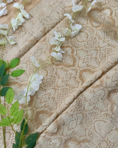 Banarasi Mashroo Saree with Weaving border and buta - BBS102