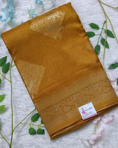 Banarasi Khadi Saree with Weaving border and buta - BBS103
