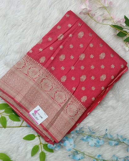 Benarasi chiffon Georgette saree with meenaakari border - BBS105