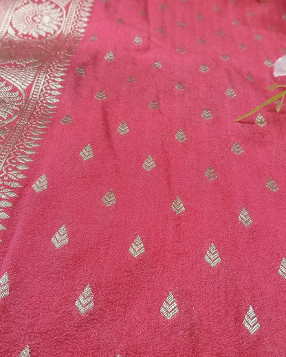 Benarasi chiffon Georgette saree with meenaakari border - BBS105