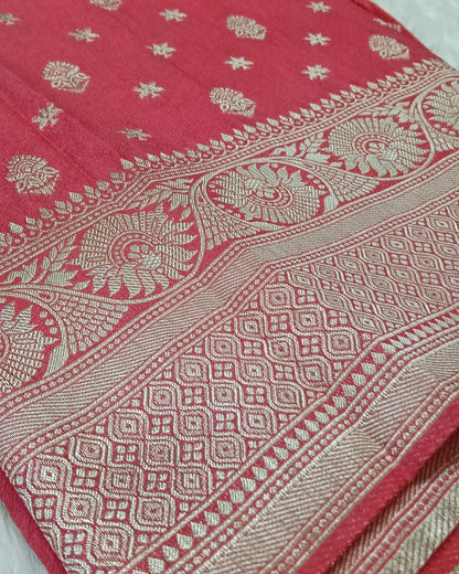 Benarasi chiffon Georgette saree with meenaakari border - BBS105
