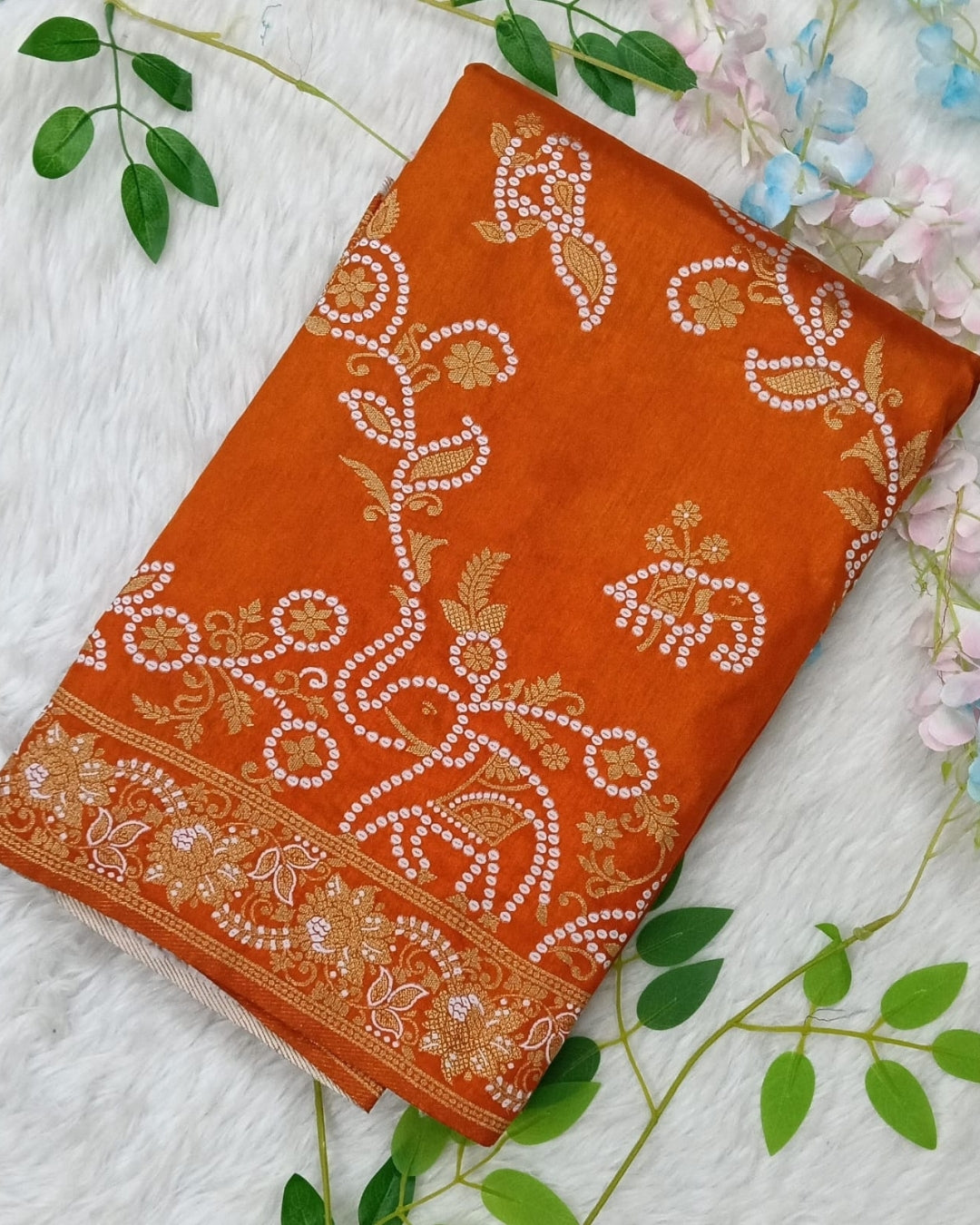 Banarasi Weaving Handloom with Bandini Design - BBS106B