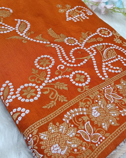 Banarasi Weaving Handloom with Bandini Design - BBS106B