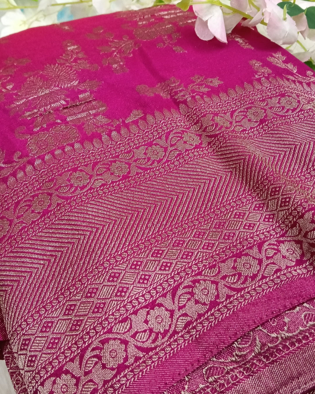 Banarasi chiffon Georgette saree with meenaakari border - BBS120