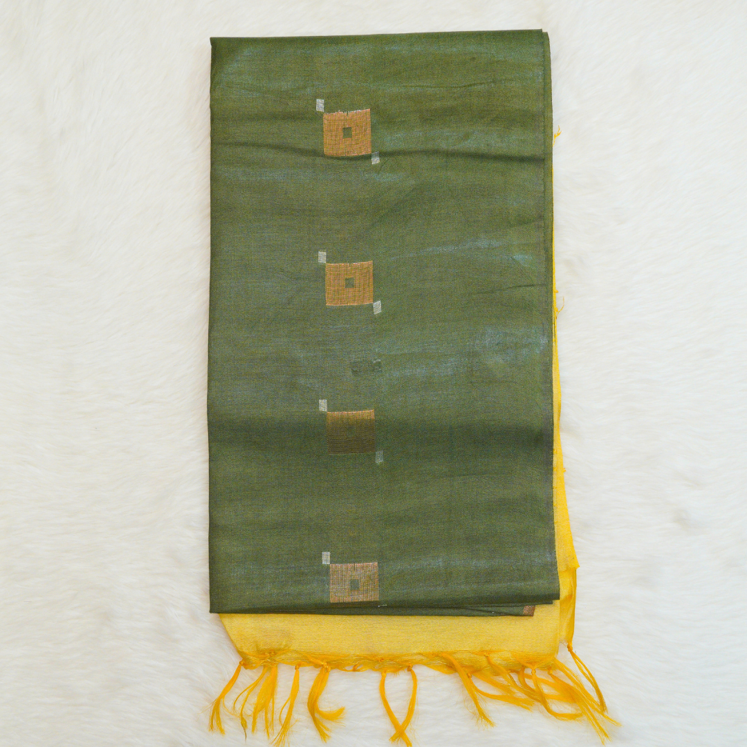 Tusser Saree With contrast blouse - BBS182B