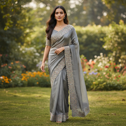 Premium Jimmi Choo Saree with swarovski stones - BBS187A
