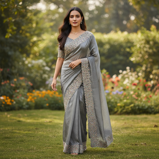Premium Jimmi Choo Saree with swarovski stones - BBS187A