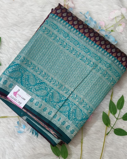 Semi Banarasi pattu saree - BBS179