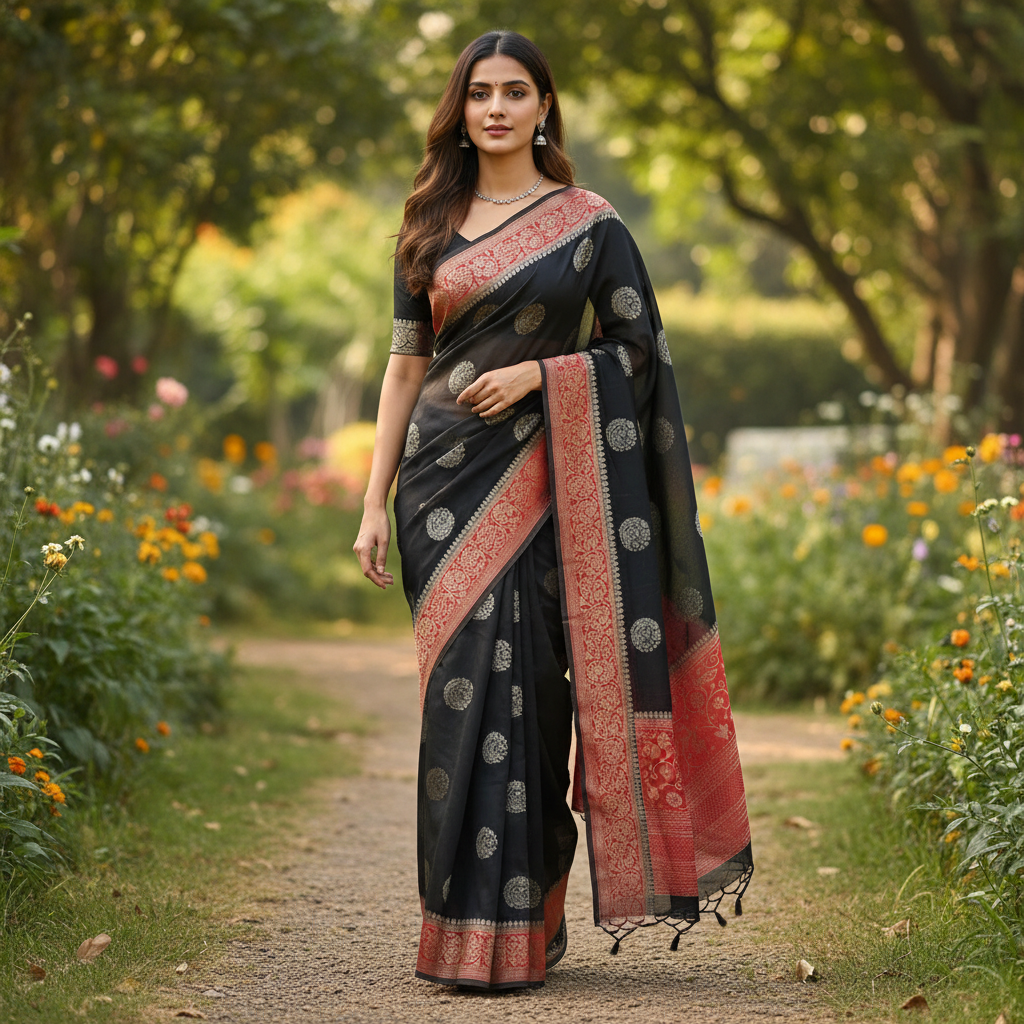 Banarasi Georgette saree with Jalli Design - BBS077