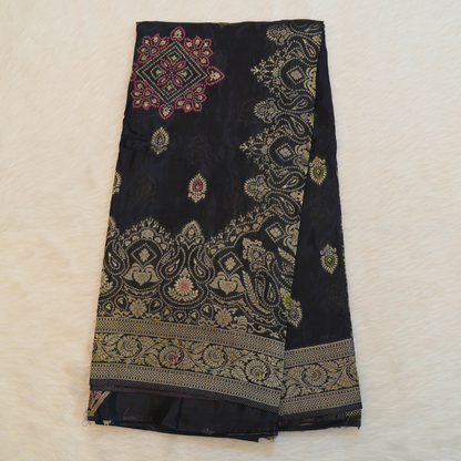 Banarasi Mashroo Saree with Weaving border and Big buta - BBS081