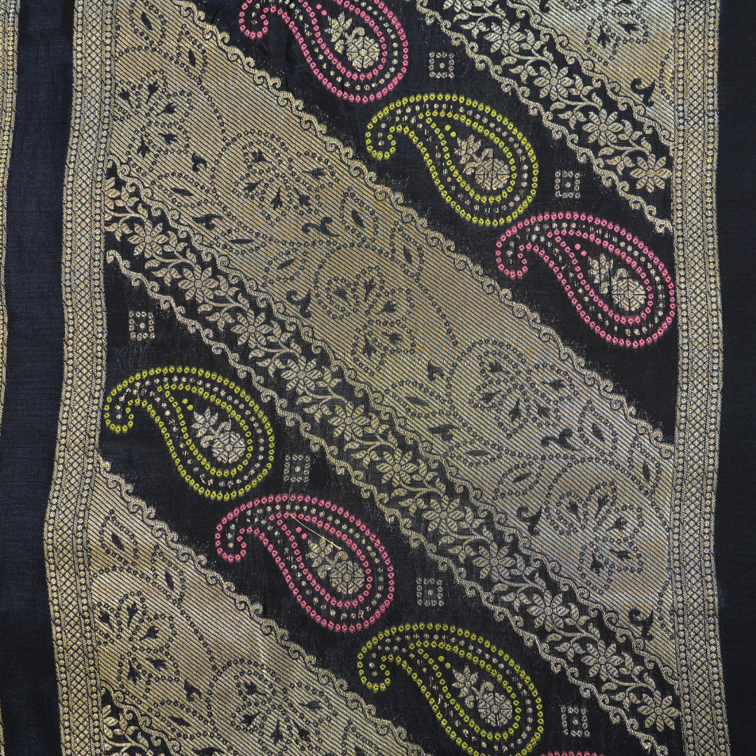 Banarasi Mashroo Saree with Weaving border and Big buta - BBS081