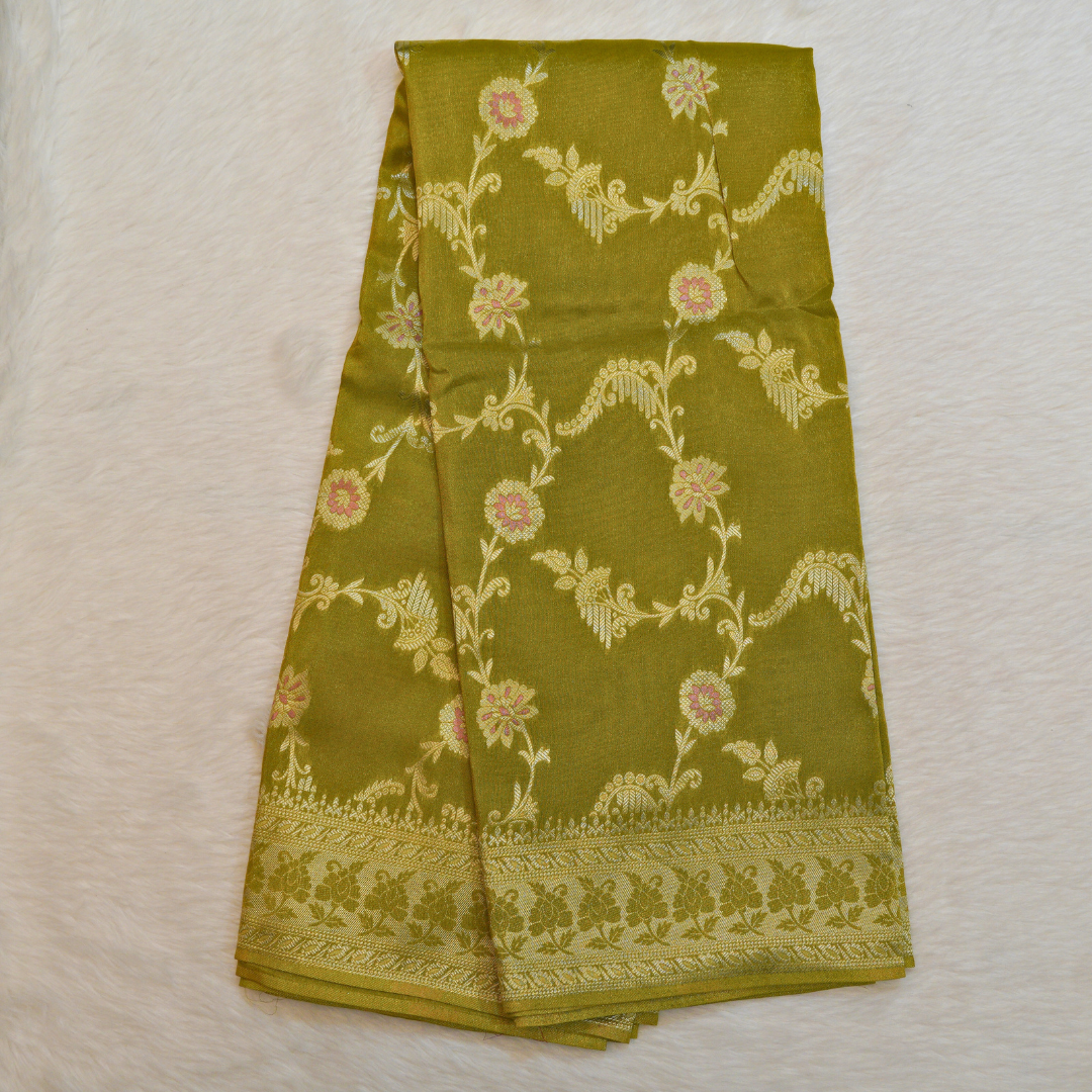 Banarasi Tissue Pattu saree with meenaakaari border - BBS086