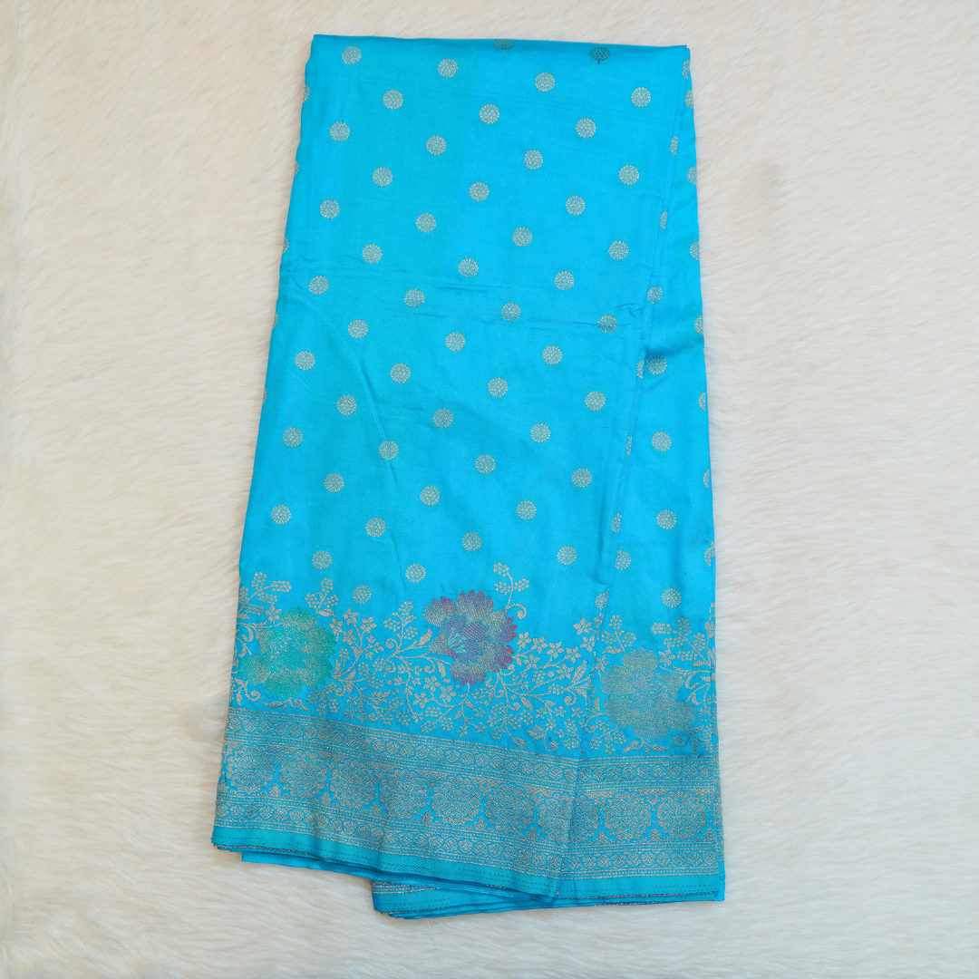 Banarasi Khadi Georgette Saree with Meenakaari design - BBS087