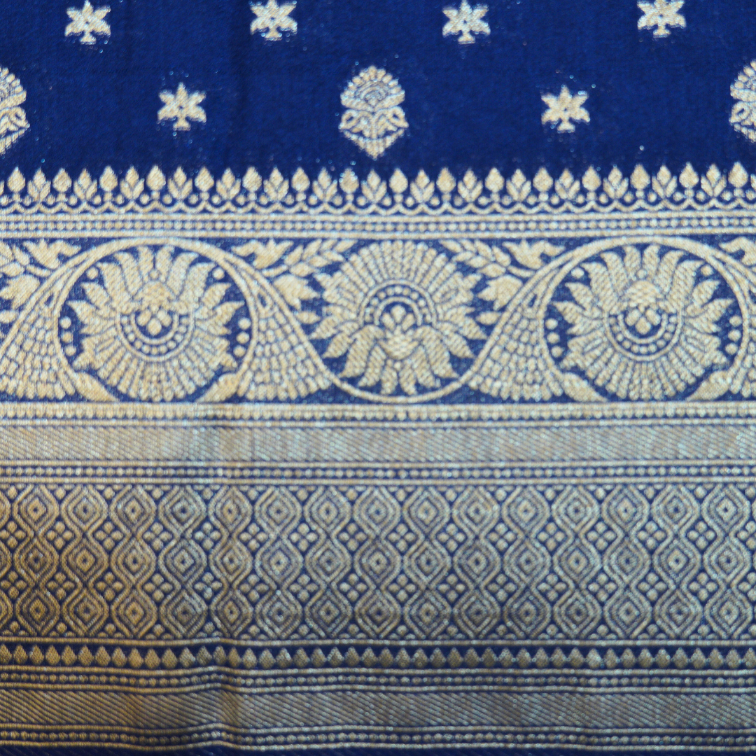 Banarasi chiffon Georgette saree with meenaakari border - BBS094