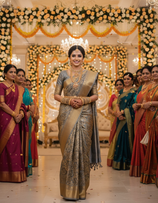 Semi Kanchipattu Saree/Wedding Saree - BBS019