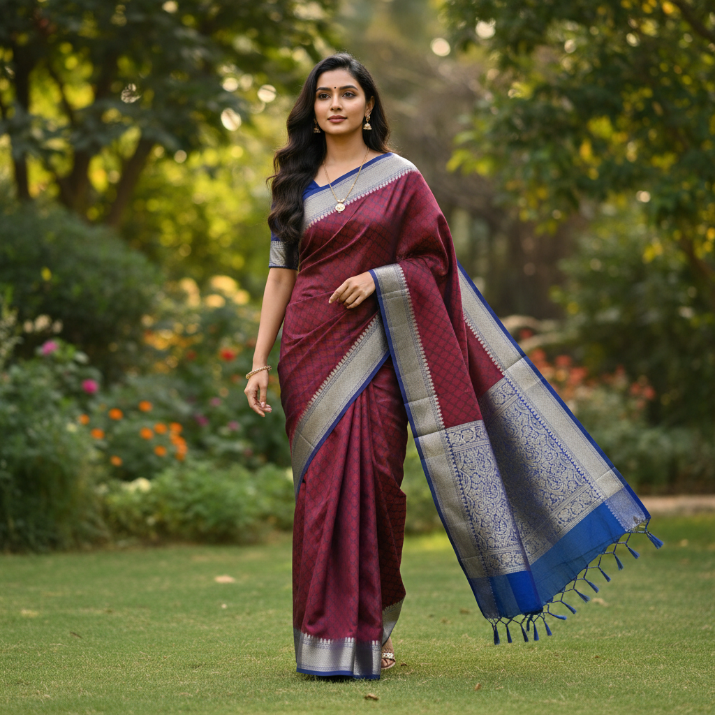 Bhagalpuri Saree with big border - BBS180