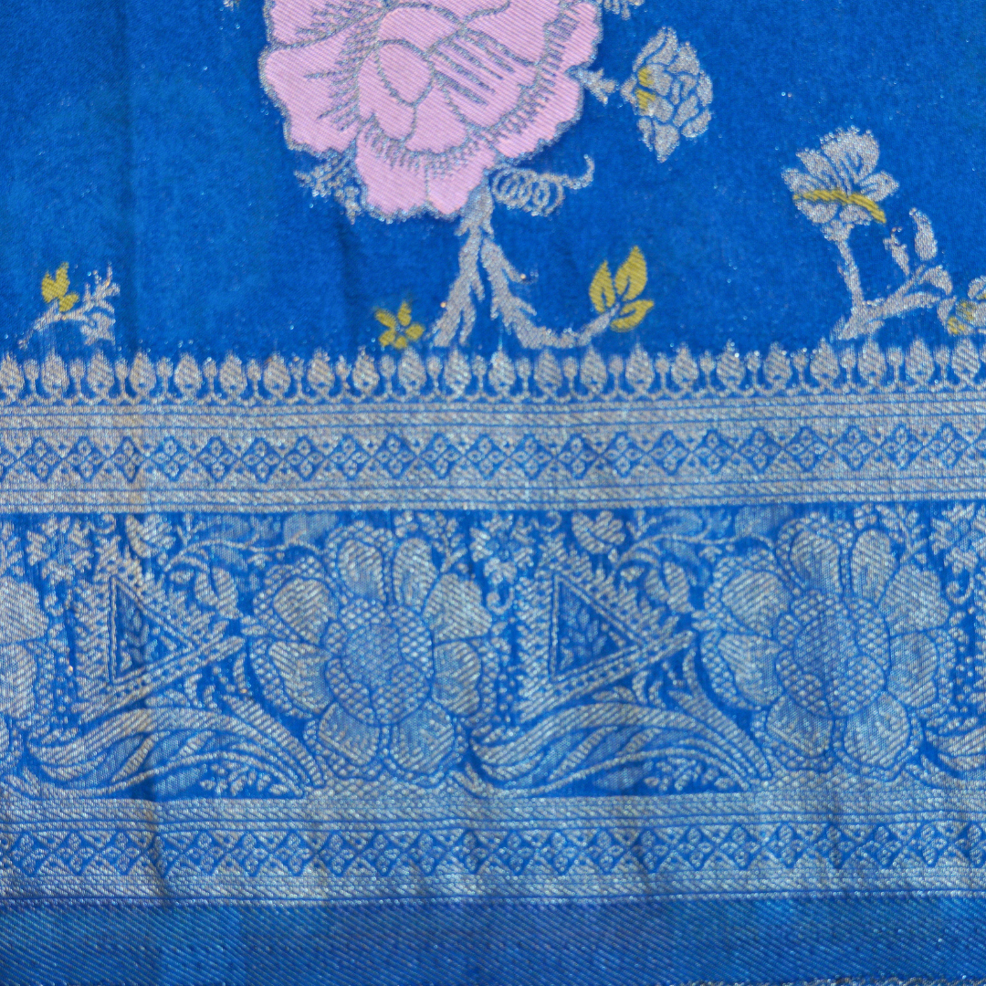 Banarasi chiffon Georgette saree with meenaakari border - BBS099