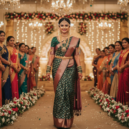 Jaquard Semi Pattu saree - BBS173