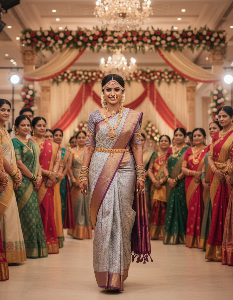 Semi Kanchipattu Saree/Wedding Saree - BBS023