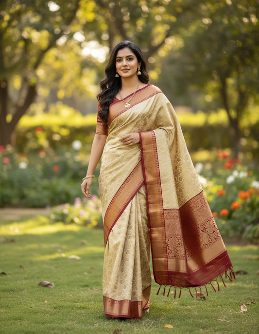 Semi Kanchipattu Saree/Wedding Saree - BBS032