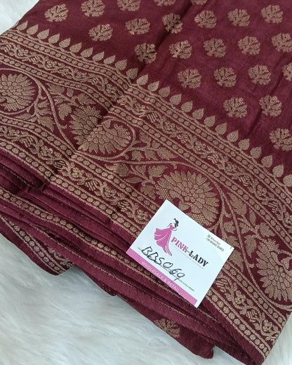 Banarasi Pure Khadi Georgette Saree with Jaali Design - BBS069
