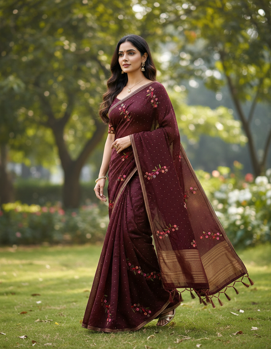Designer Saree with Hand Work - BBS071
