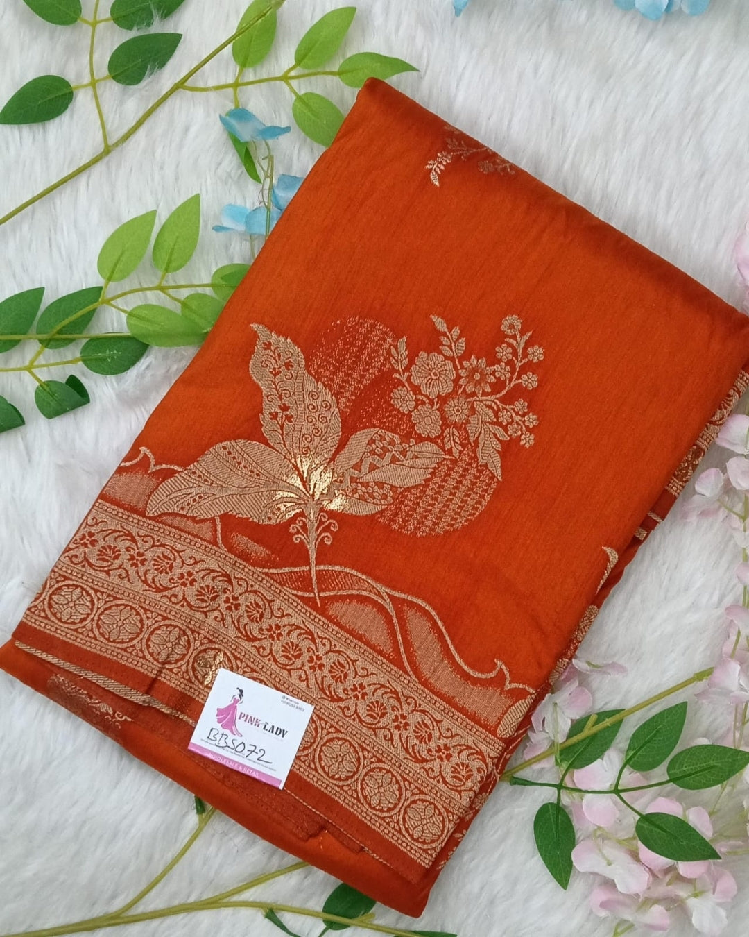 Banarasi Saree with Weaving border and Big buta - BBS072