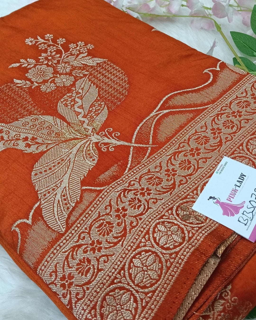 Banarasi Saree with Weaving border and Big buta - BBS072