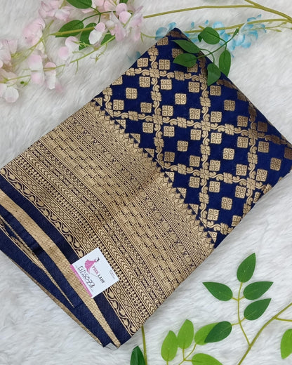 Banarasi Pure Khadi Georgette Saree with Jaali Design - BBS073